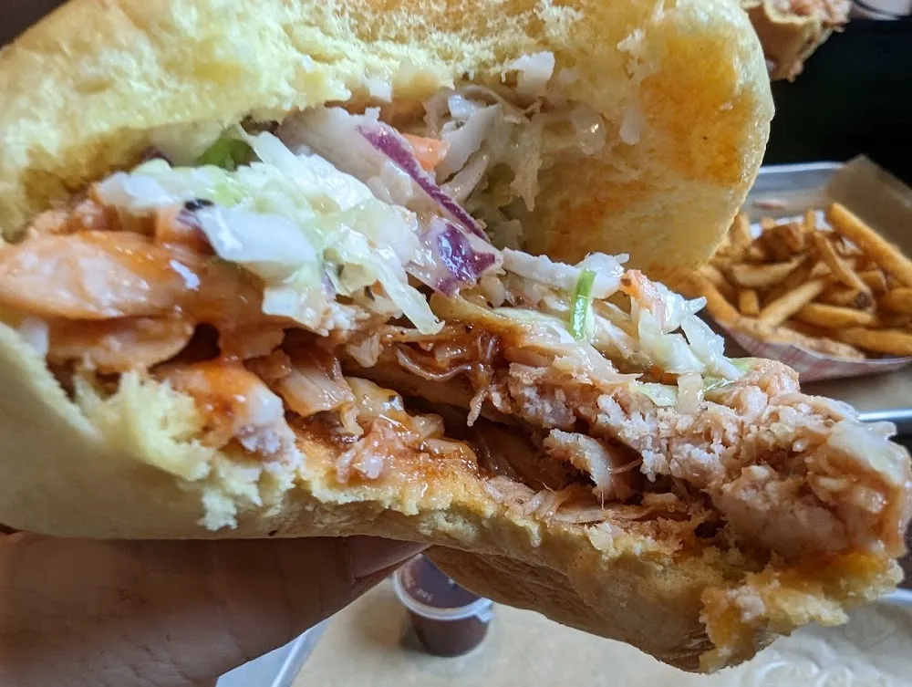 Pulled Chicken Sandwich with Coleslaw